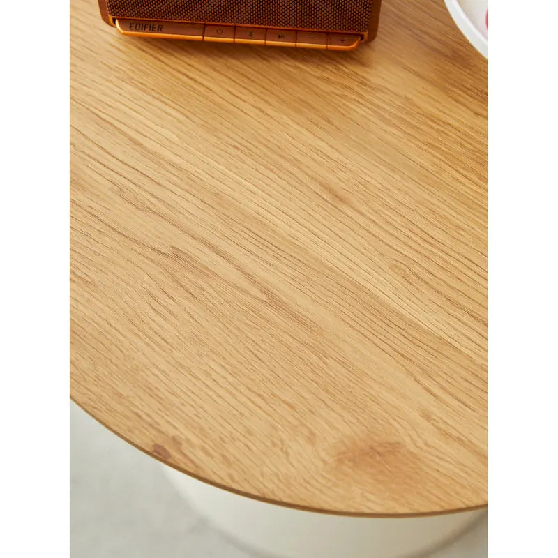 Table Basse Ronde Simple et Moderne avec Piètement Double Cône en Acier Carbone, pour Salon
