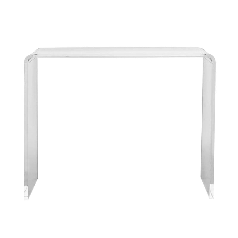 Table d'appoint/console rectangulaire en acrylique transparent, idéale pour l'intérieur et l'extérieur - 38x15x29 po