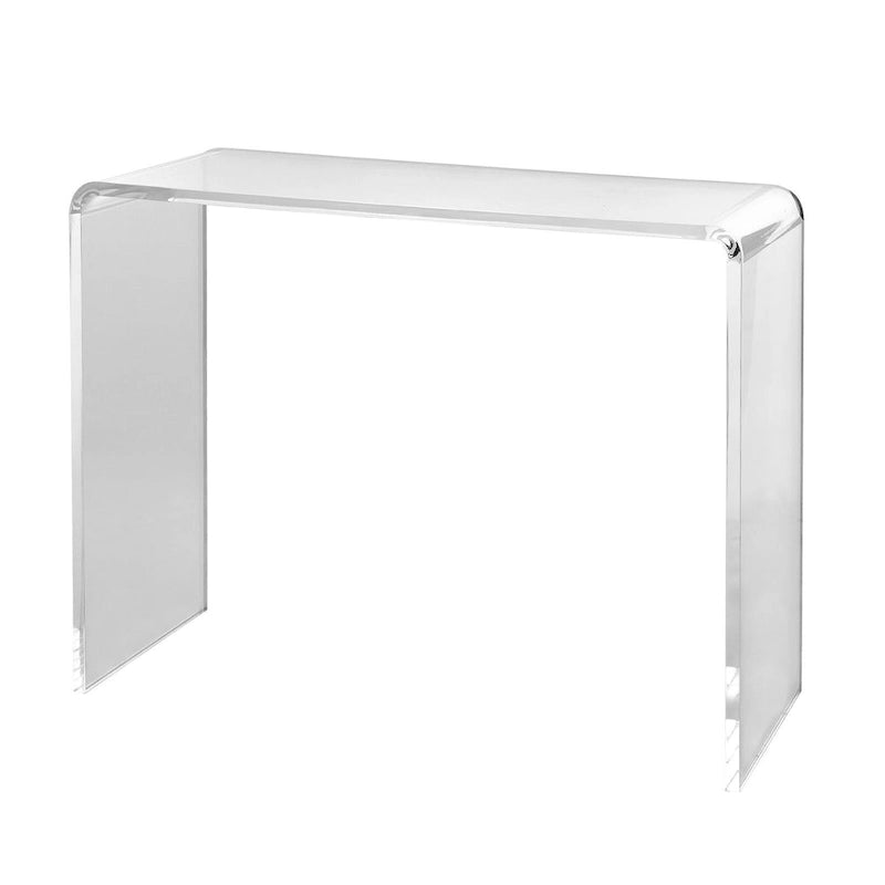 Table d'appoint/console rectangulaire en acrylique transparent, idéale pour l'intérieur et l'extérieur - 38x15x29 po