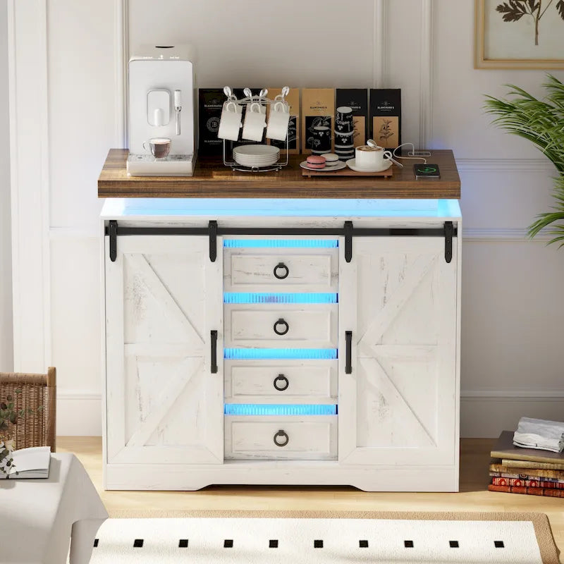 Commode d'appoint à 5 tiroirs avec lumière DEL - S.O.