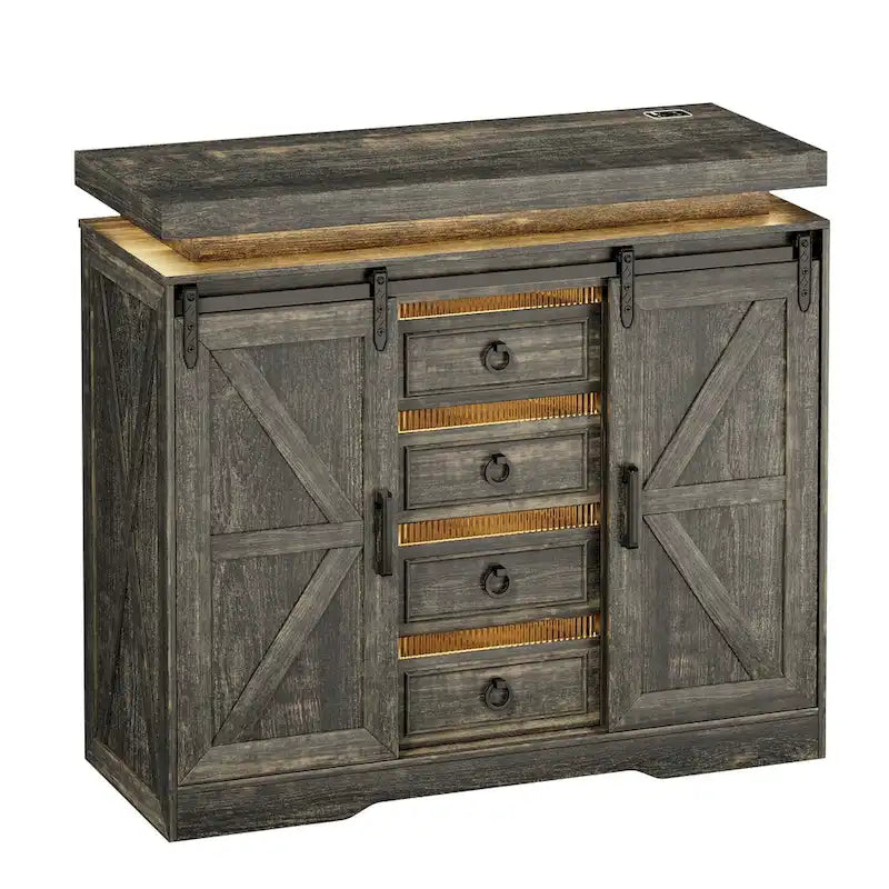 Commode d'appoint à 5 tiroirs avec lumière DEL - S.O.