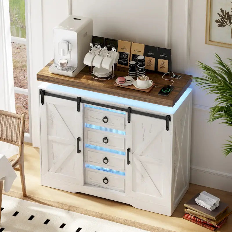 Commode d'appoint à 5 tiroirs avec lumière DEL - S.O.
