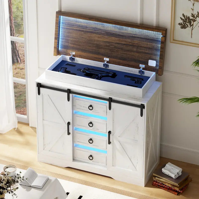 Commode d'appoint à 5 tiroirs avec lumière DEL - S.O.