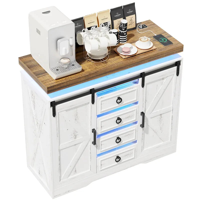 Commode d'appoint à 5 tiroirs avec lumière DEL - S.O.