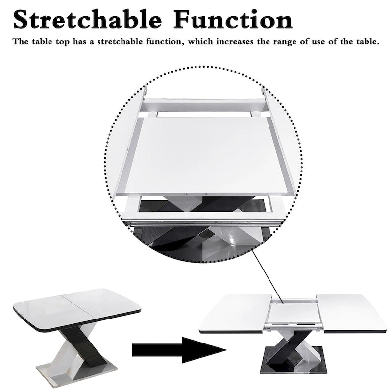 Table à manger carrée extensible moderne