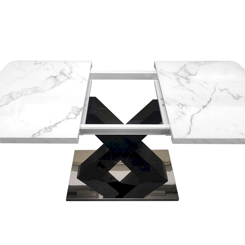 Table à manger carrée extensible moderne