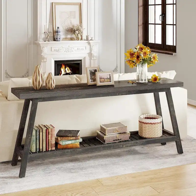 Table de console d'entrée extra longue, table console de 180 cm