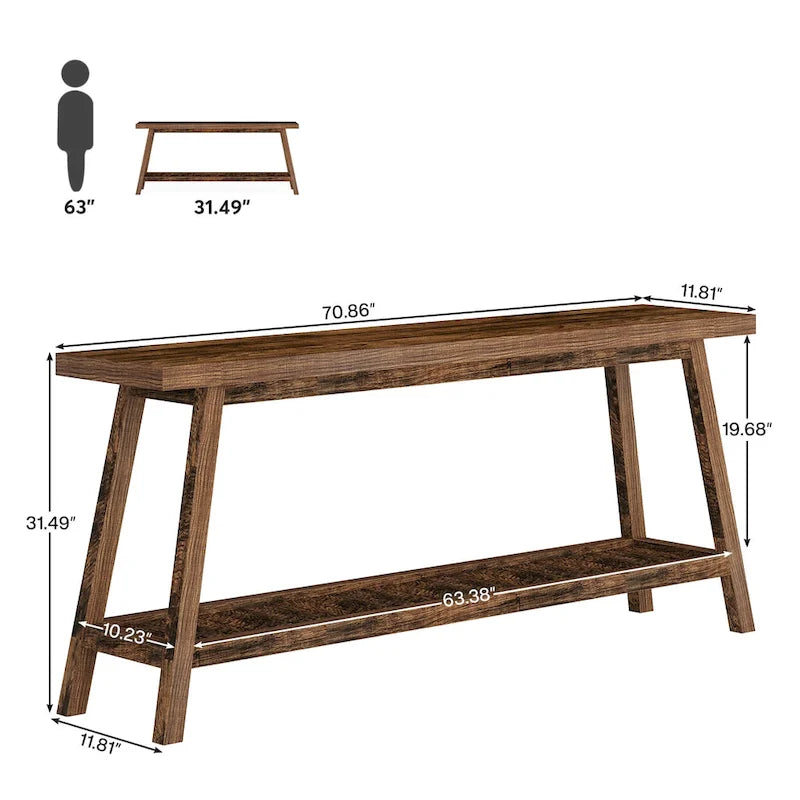 Table de console d'entrée extra longue, table console de 180 cm
