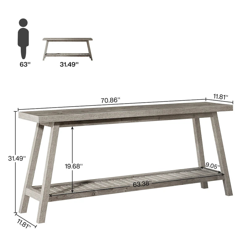 Table de console d'entrée extra longue, table console de 180 cm