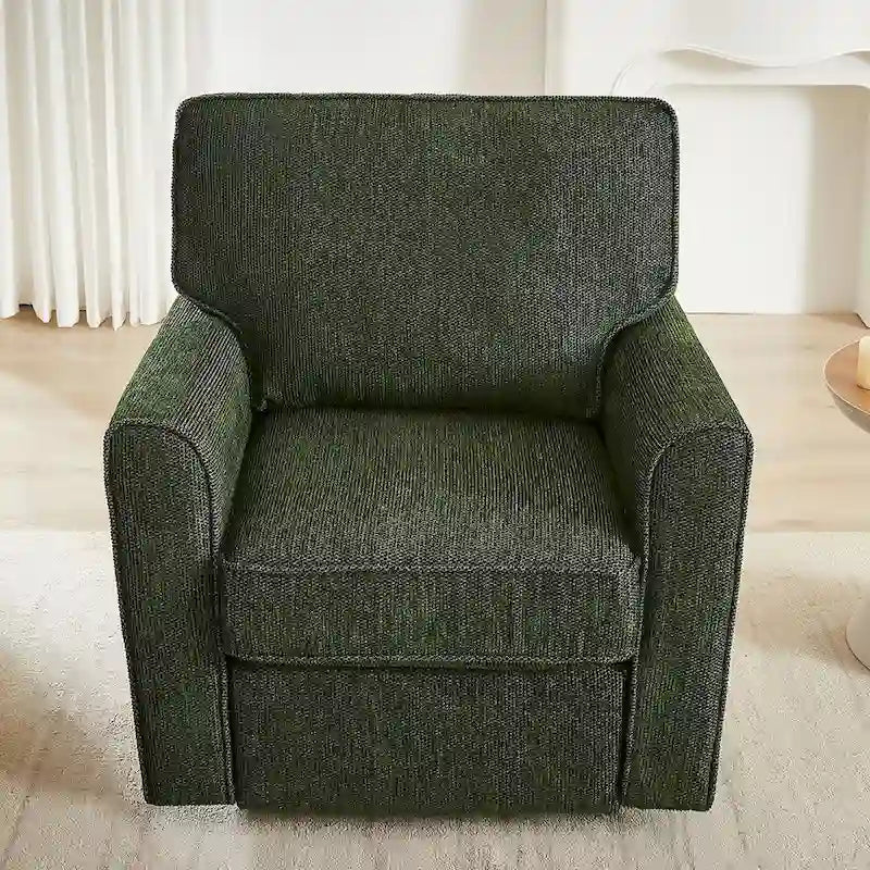 Fauteuil pivotant Chenille 360, Fauteuil moderne avec poches latérales, Fauteuil canapé pivotant, Fauteuil inclinable ergonomique pour chambre à coucher