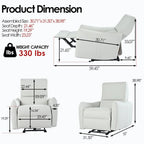 Fauteuil inclinable électrique mural, petit siège de cinéma maison avec soutien lombaire, canapé inclinable simple pour le salon