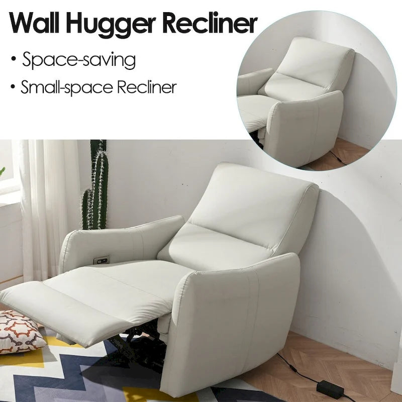Fauteuil inclinable électrique mural, petit siège de cinéma maison avec soutien lombaire, canapé inclinable simple pour le salon