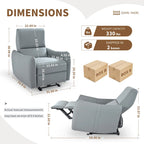 Fauteuil inclinable électrique mural, petit siège de cinéma maison avec soutien lombaire, canapé inclinable simple pour le salon