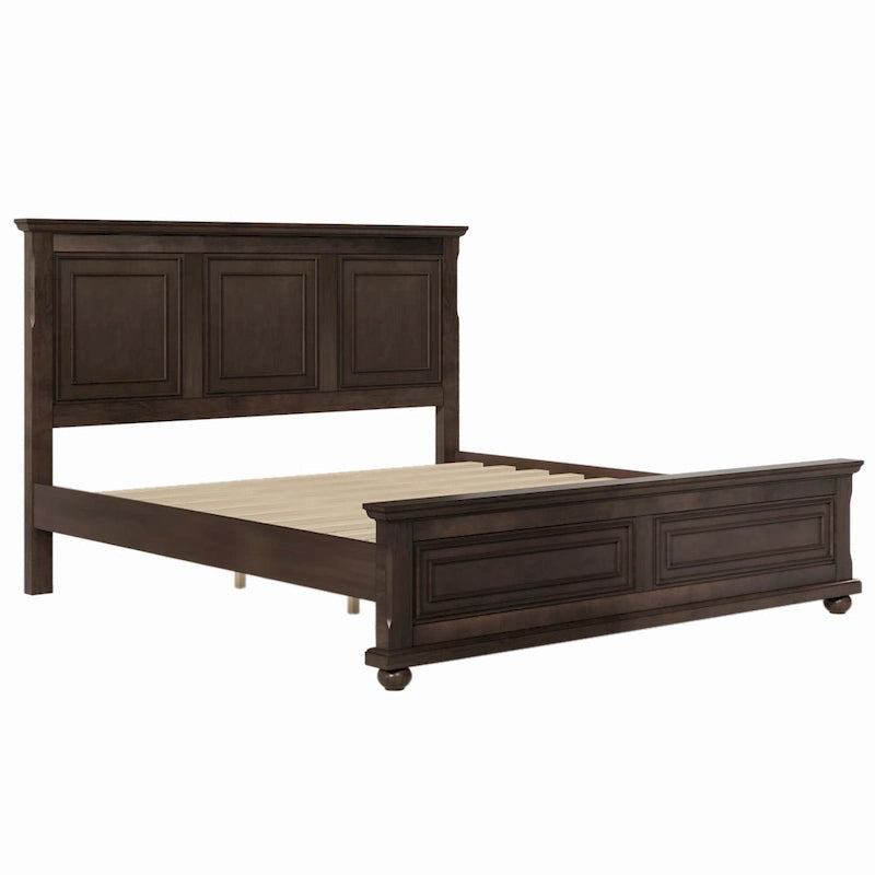 Lit plateforme en bois King Size de style vintage - Élégant et robuste
