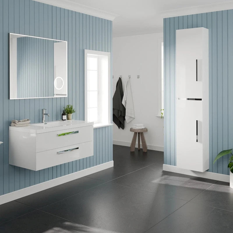 Armoire à linge autoportante blanc brillant 35,6 cm (l) x 177,8 cm (H)