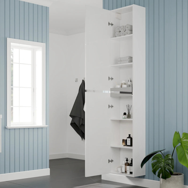 Armoire à linge autoportante blanc brillant 35,6 cm (l) x 177,8 cm (H)