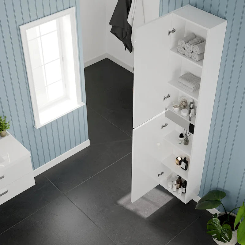 Armoire à linge autoportante blanc brillant 35,6 cm (l) x 177,8 cm (H)