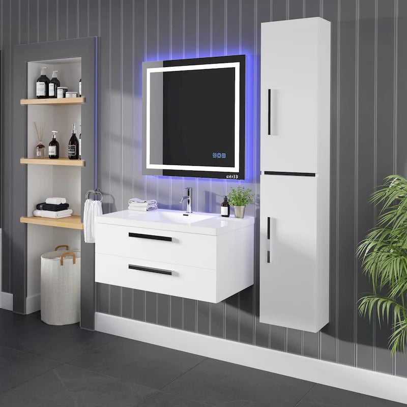 Armoire à linge autoportante blanc brillant 35,6 cm (l) x 177,8 cm (H)