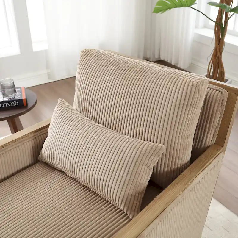 Fauteuil pivotant de 68 cm avec structure en bois dur