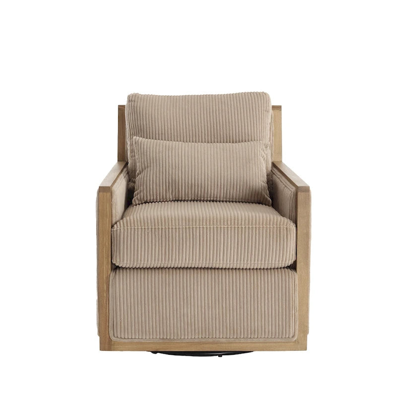 Fauteuil pivotant de 68 cm avec structure en bois dur