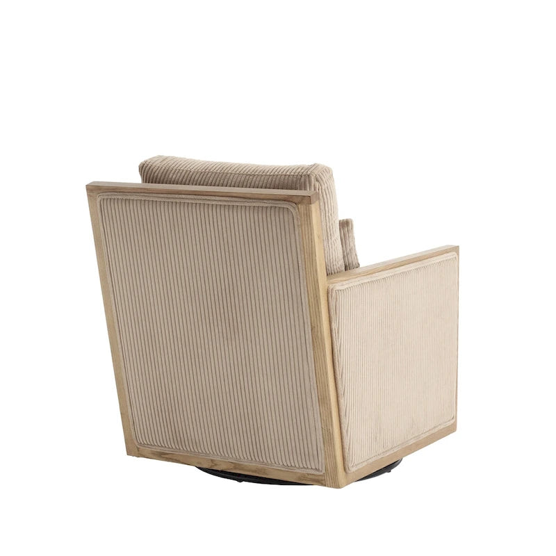 Fauteuil pivotant de 68 cm avec structure en bois dur