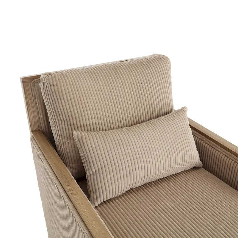 Fauteuil pivotant de 68 cm avec structure en bois dur