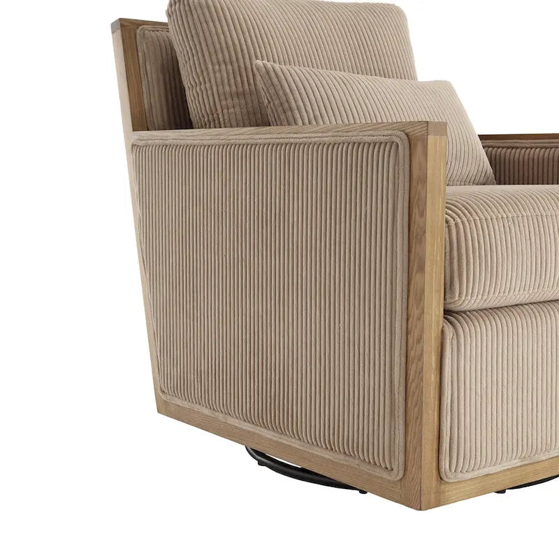 Fauteuil pivotant de 68 cm avec structure en bois dur