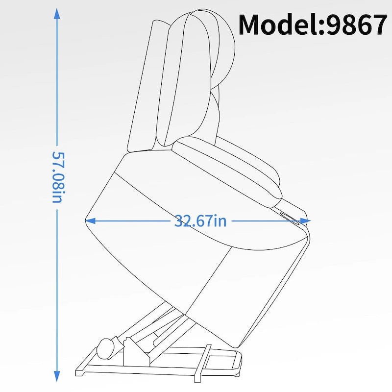 Fauteuil inclinable électrique bleu avec massage 8 points, soutien lombaire chauffant, deux ports USB et porte-gobelets en acier inoxydable