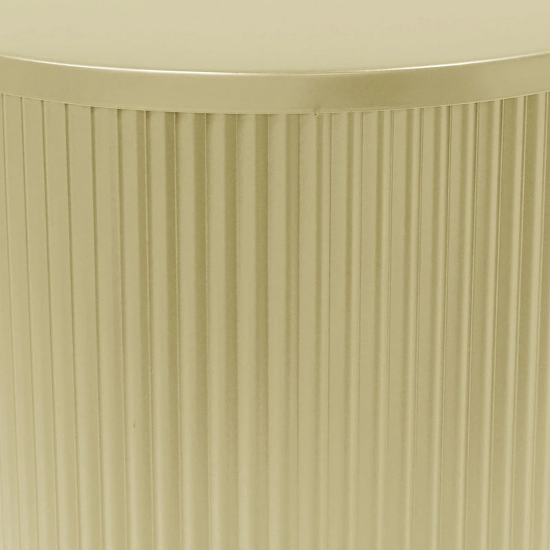 Table d'appoint ronde moderne avec rayures verticales et structure en fer pour salon ou chambre à coucher (15)