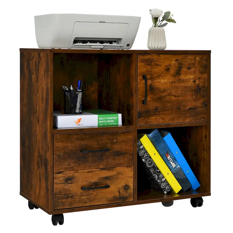 Meuble de rangement mobile latéral pour imprimante avec étagères de rangement