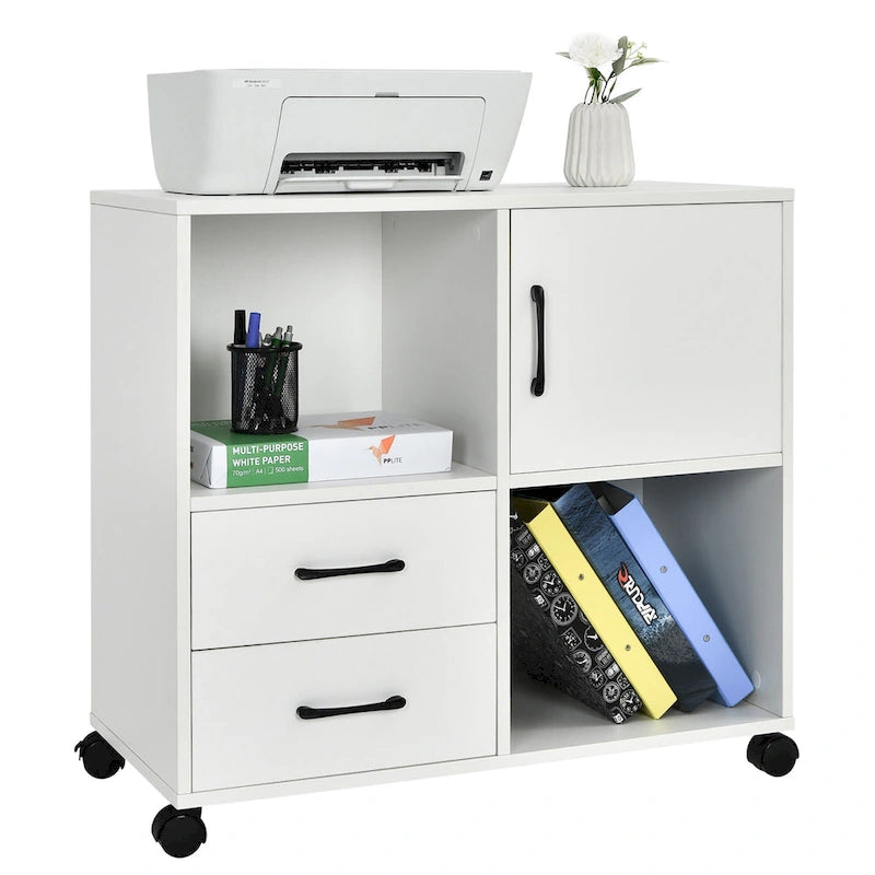 Meuble de rangement mobile latéral pour imprimante avec étagères de rangement