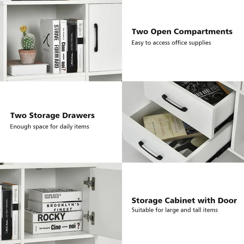 Meuble de rangement mobile latéral pour imprimante avec étagères de rangement