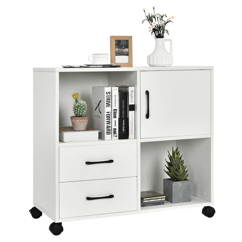 Meuble de rangement mobile latéral pour imprimante avec étagères de rangement