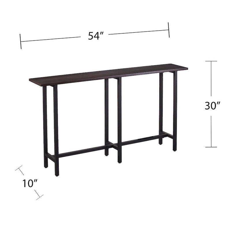 Console étroite et longue – Noir mat et Espresso