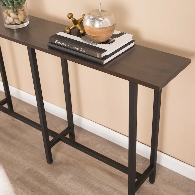 Console étroite et longue – Noir mat et Espresso