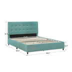Lit plateforme capitonné Myla en lin, Queen, par