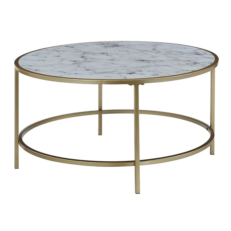 Table basse ronde effet marbre Gold Coast