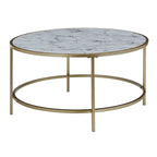 Table basse ronde effet marbre Gold Coast