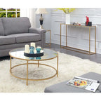 Table basse ronde effet marbre Gold Coast