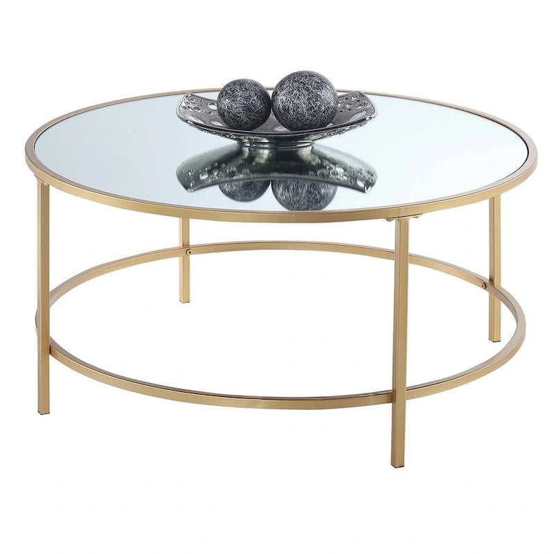 Table basse ronde effet marbre Gold Coast