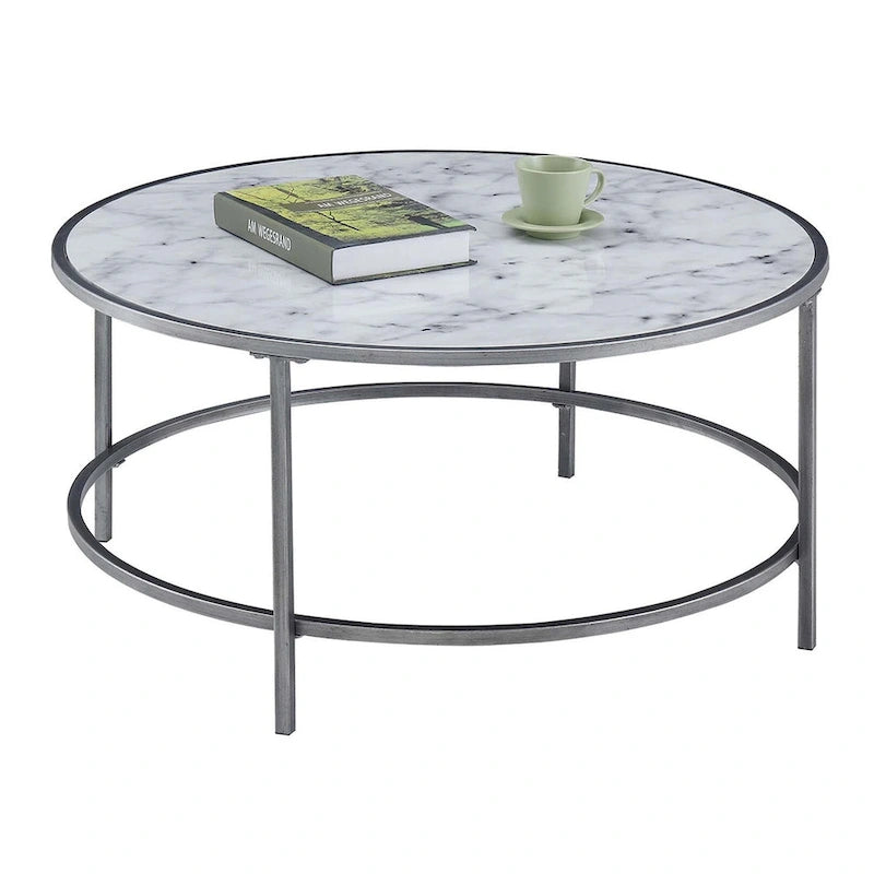Table basse ronde effet marbre Gold Coast