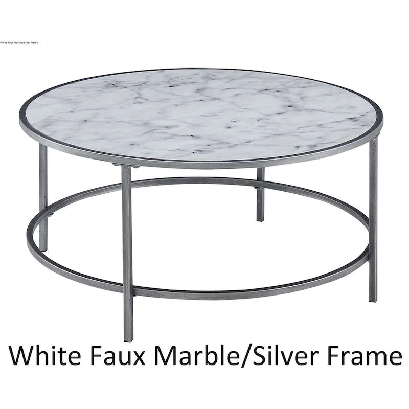 Table basse ronde effet marbre Gold Coast