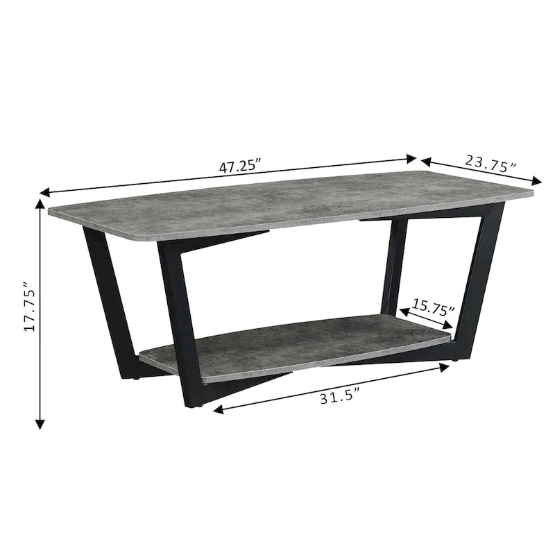 Table basse Graystone avec étagère
