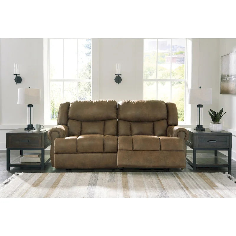Signature Design by Boothbay Brown Power Reclining Sofa - 92W x 42D x 47H