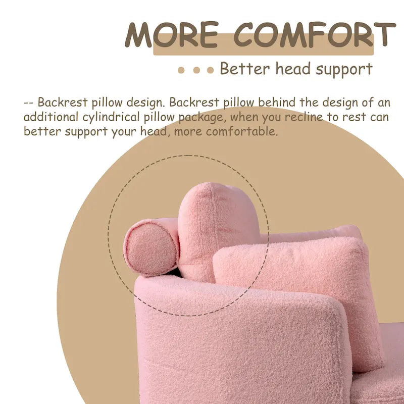 Fauteuil pivotant lune 39W avec pouf de rangement pour salon - 51 x 39 x 30.5