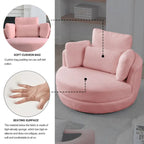 Fauteuil pivotant lune 39W avec pouf de rangement pour salon - 51 x 39 x 30.5