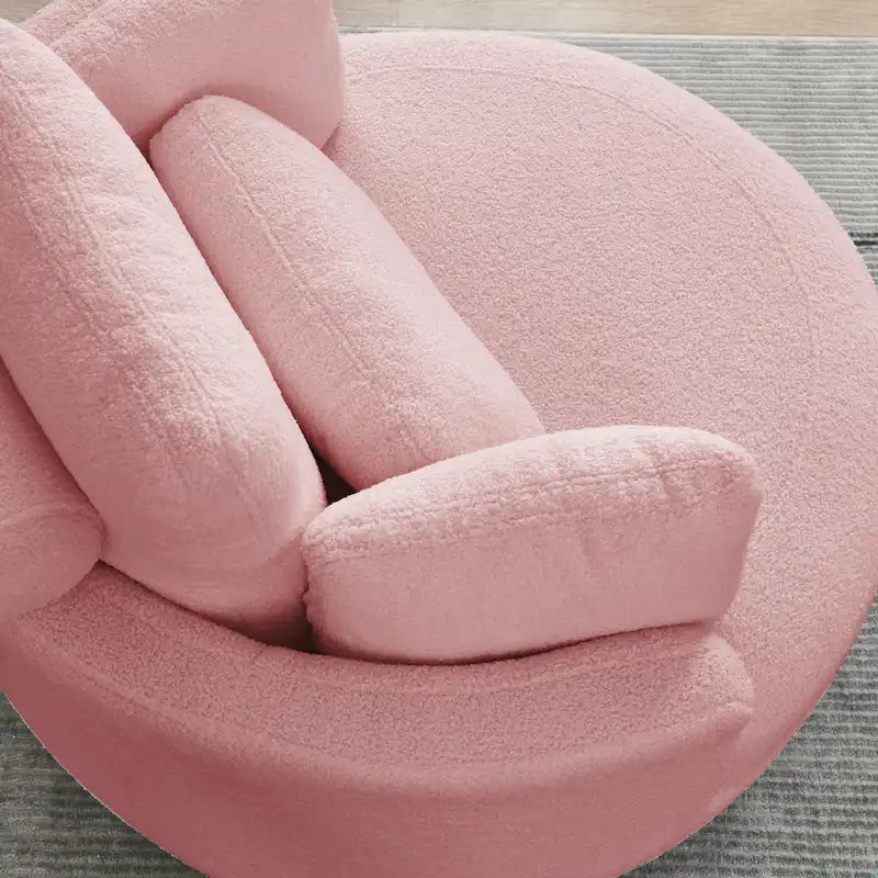 Fauteuil pivotant lune 39W avec pouf de rangement pour salon - 51 x 39 x 30.5