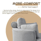 Fauteuil pivotant lune 39W avec pouf de rangement pour salon - 51 x 39 x 30.5