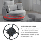 Fauteuil pivotant lune 39W avec pouf de rangement pour salon - 51 x 39 x 30.5