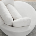 Fauteuil pivotant lune 39W avec pouf de rangement pour salon - 51 x 39 x 30.5